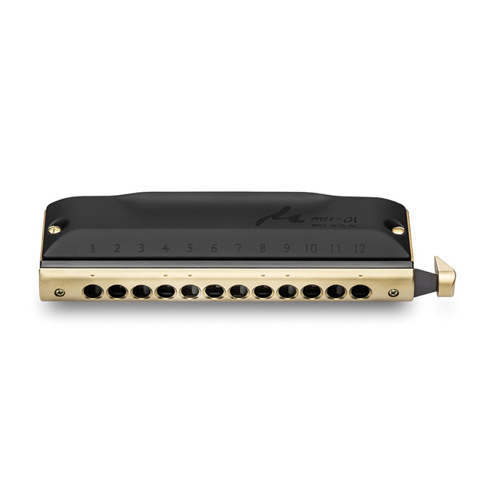 Tombo Mu/Mew Short Cross Chromatic Harmonica - Matt Black