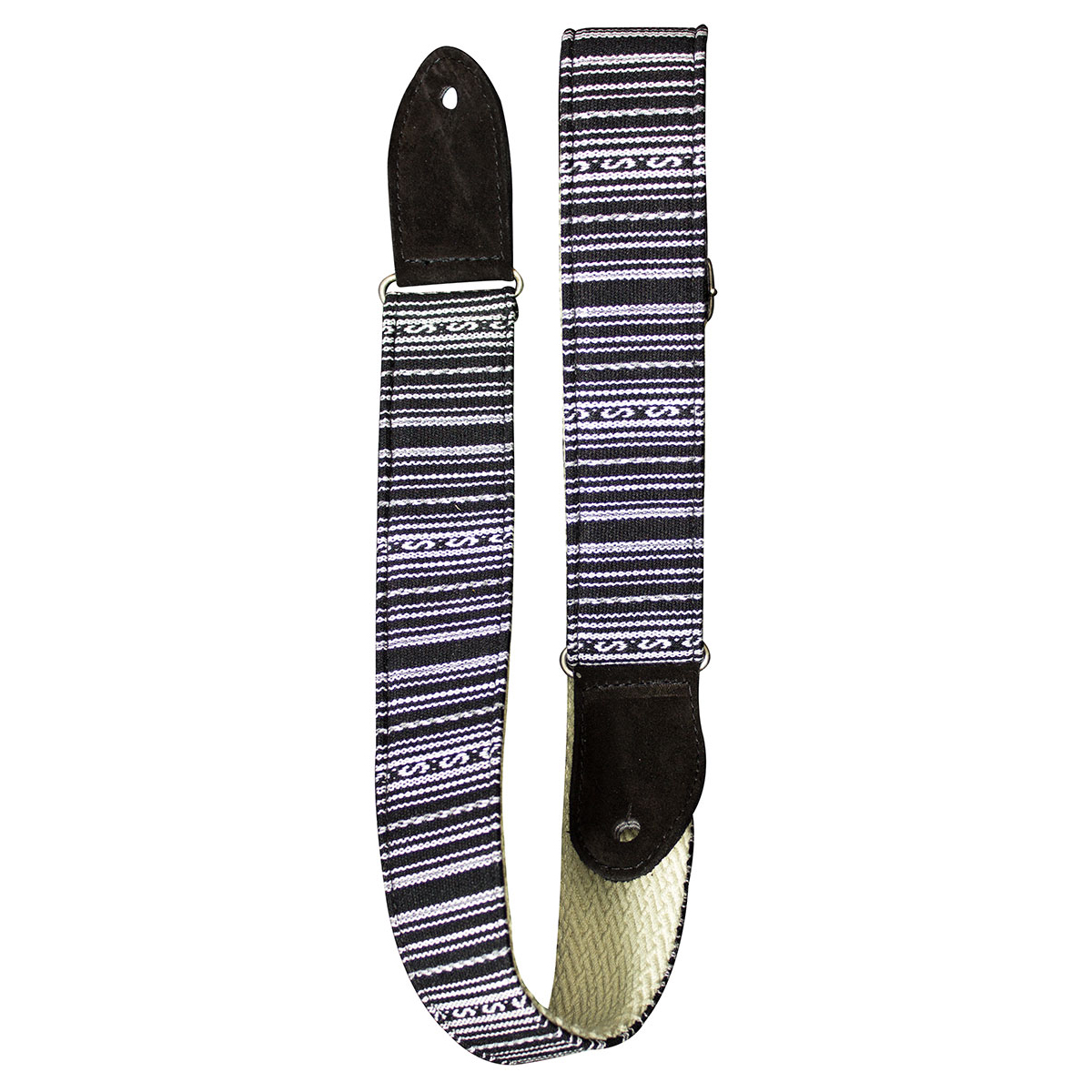 TGI Handcrafted Guitar Strap Inca Black and White