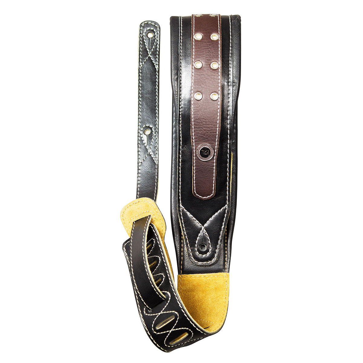 TGI Strap Padded Black/Brown Leather with Eyelets