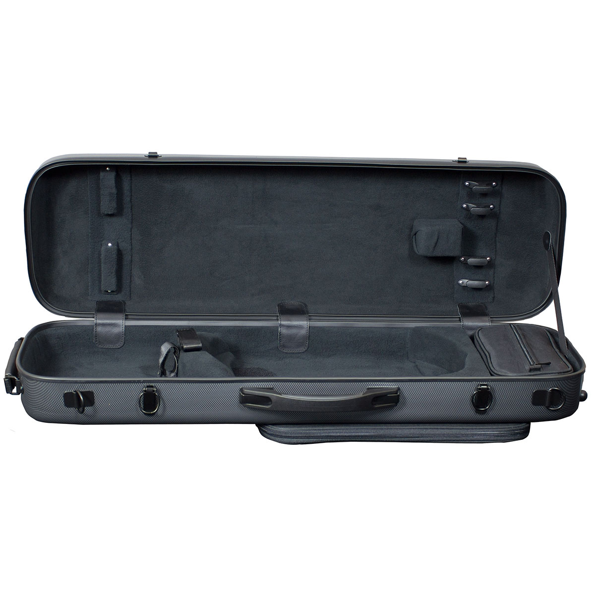 Hidersine Case Polycarbonate Violin Oblong Carbon Fibre Effect